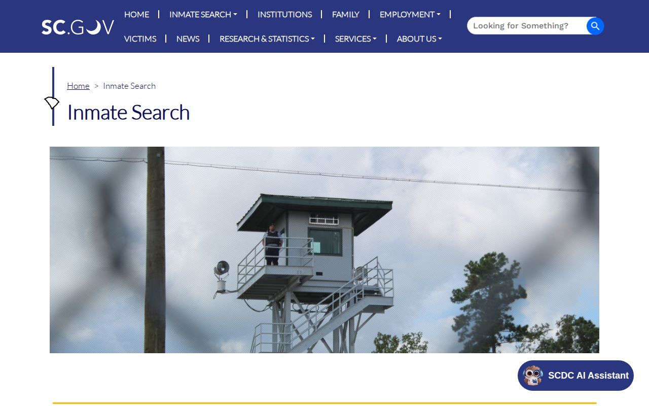 SCDC current-only warning for Hampton County released inmate searches